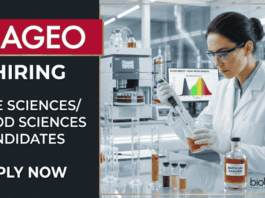 Apply for Life Sciences Jobs under Diageo Careers. Food Tech Jobs in Beverage industry. Postgraduates Candidates are Eligible.