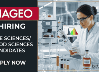 Life Sciences Jobs at Diageo | Post Graduates Apply Now for Assistant Manager Position Apply for Life Sciences Jobs under Diageo Careers. Food Tech Jobs in Beverage industry. Postgraduates Candidates are Eligible.
