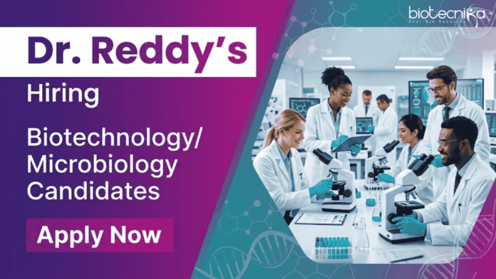 Apply for Quality Control jobs at Dr Reddy’s. Microbiology & Biotechnology jobs in pharma with GMP, cleanroom, and monitoring experience.