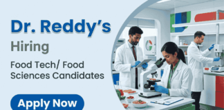 Apply for Food Tech Jobs under Dr. Reddy’s Career Hyderabad. Scientist Jobs for MSc Food Technology & Food Science Graduates.