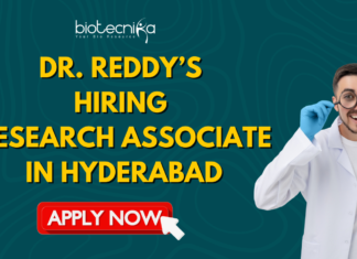Dr. Reddy’s Hiring Research Associate in Hyderabad – Top Biotechnology Jobs You Can’t Miss! Dr. Reddy’s Hiring Research Associate in Hyderabad – Top Biotechnology Jobs You Can’t Miss! Apply for Research Associate role at Dr. Reddy's Laboratories Careers. Biotechnology Jobs in Hyderabad. Great opportunity for life science graduates.