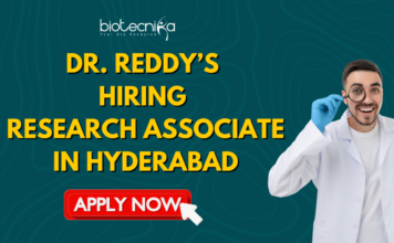 Dr. Reddy’s Hiring Research Associate in Hyderabad – Top Biotechnology Jobs You Can’t Miss! Dr. Reddy’s Hiring Research Associate in Hyderabad – Top Biotechnology Jobs You Can’t Miss! Apply for Research Associate role at Dr. Reddy's Laboratories Careers. Biotechnology Jobs in Hyderabad. Great opportunity for life science graduates.