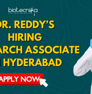 Dr. Reddy’s Hiring Research Associate in Hyderabad – Top Biotechnology Jobs You Can’t Miss! Dr. Reddy’s Hiring Research Associate in Hyderabad – Top Biotechnology Jobs You Can’t Miss! Apply for Research Associate role at Dr. Reddy's Laboratories Careers. Biotechnology Jobs in Hyderabad. Great opportunity for life science graduates.