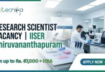 IISER Thiruvananthapuram Careers 2026: Research Scientist Vacancy for MSc Life Science Candidates | Earn up to Rs.67,000 + HRA – Apply Now! Research Scientist vacancy at IISER Thiruvananthapuram | Apply
