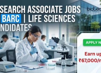 BARC Research Associate Jobs 2026 – High-Paying Govt Opportunity in Life Sciences | Earn up to ₹67,000/month Research Associate Jobs at BARC | Life Sciences Grads | Apply