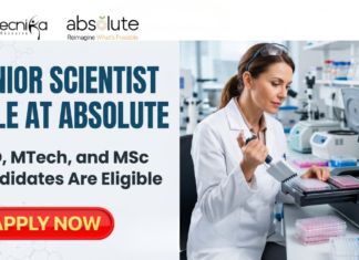 Exclusive Job Opening – Senior Scientist Role for Ph.D, MTech, and MSc Candidates at Absolute | Apply Now Senior Scientist Job at Absolute | PhD, MTech, & MSc Candidates.