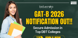GAT-B 2026 Notification Out! Secure Admission in Top DBT Colleges – Apply Before Deadline. Apply for the GRADUATE APTITUDE TEST - BIOTECHNOLOGY (GAT-B) 2026 by the National Testing Agency. Opportunity in DBT programs.