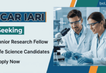 ICAR IARI is Seeking Junior Research Fellow | Life Sciences Graduates Apply Now Apply for ICAR IARI Recruitment Junior Research Fellow posts. Explore Life Sciences Jobs in Genetics, Plant breeding, and Biotech.