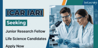 Apply for ICAR IARI Recruitment Junior Research Fellow posts. Explore Life Sciences Jobs in Genetics, Plant breeding, and Biotech.
