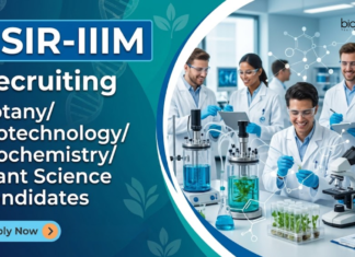 Life Sciences Research at CSIR-IIIM | Apply Now for Project Associate Jobs Apply for CSIR IIIM Recruitment. Project Associate Jobs Open for Candidates Interested in Life Sciences Research at Jammu.