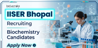 IISER Bhopal Recruitment for Research Jobs. Apply for Biochemistry Jobs as JRF/Project Associate. Last date April 13, 2026.