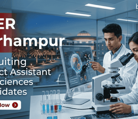 Apply for IISER Berhampur Recruitment. Explore Life Sciences Jobs for Project Assistant with ₹20,000 + HRA & Start your Research Career Now.
