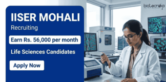 Research Scientist Jobs at IISER Mohali | Earn Rs. 56,000 per month | Life Sciences Candidates Apply Now Apply for IISER Mohali Recruitment 2026. Research Scientist Jobs in Life Sciences with ₹56,000 salary. Don’t miss this opportunity.