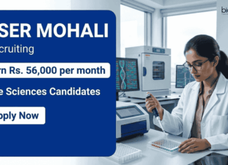 Research Scientist Jobs at IISER Mohali | Earn Rs. 56,000 per month | Life Sciences Candidates Apply Now Apply for IISER Mohali Recruitment 2026. Research Scientist Jobs in Life Sciences with ₹56,000 salary. Don’t miss this opportunity.