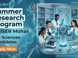 Apply for Summer Research Program under IISER Mohali Recruitment. Gain Research Experience & Boost your Life Sciences Career.