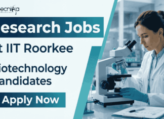Biotechnology Jobs at IIT Roorkee | Project Technical Support Role | Attend the Walk-In Interview Apply for Biotechnology Jobs at IIT Roorkee Recruitment. Research Jobs in ICMR project on biosensors & cancer diagnostics. Walk-in on April 8.