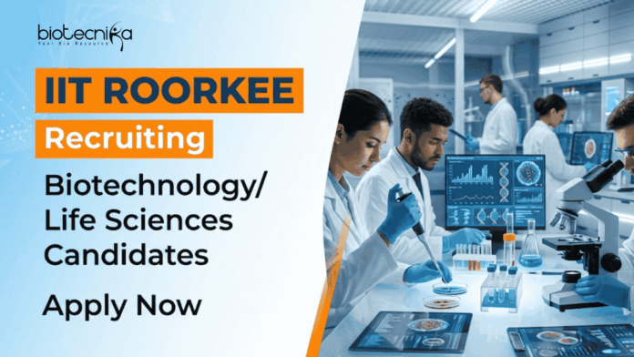IIT ROORKEE (3) Apply for IIT Roorkee Recruitment Research Associate Jobs. Advance your Life Sciences Research Career with DRDO-funded project.