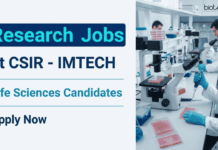 CSIR-IMTECH Recruiting Multiple Positions | Apply Now for Life Sciences Research Jobs Apply for CSIR-IMTECH Recruitment. Multiple Research Jobs Open for Candidates Seeking Career in Life Sciences.