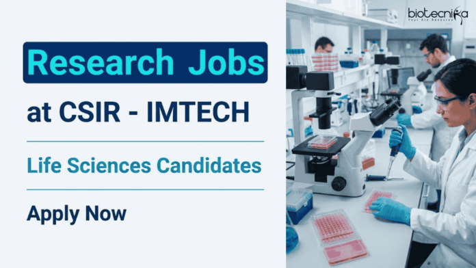 IMTECH (1) Apply for CSIR-IMTECH Recruitment. Multiple Research Jobs Open for Candidates Seeking Career in Life Sciences.