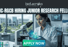 BRIC-RGCB Hiring Junior Research Fellow! Earn Upto ₹ 37,000/- + 18% HRA per month Junior Research Fellow Job at BRIC-RGCB Life Science Job. Apply for Junior Research Fellow at BRIC-RGCB. Top Life Science Job with ₹37,000 salary. Check eligibility, project details, and apply.