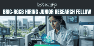 Junior Research Fellow Job at BRIC-RGCB Life Science Job. Apply for Junior Research Fellow at BRIC-RGCB. Top Life Science Job with ₹37,000 salary. Check eligibility, project details, and apply.