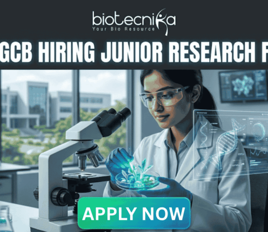 Junior Research Fellow Job at BRIC-RGCB Life Science Job. Apply for Junior Research Fellow at BRIC-RGCB. Top Life Science Job with ₹37,000 salary. Check eligibility, project details, and apply.