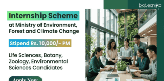 Apply MOEF&CC Internship Scheme 2026 for Life Sciences students. Gain Govt Environmental Research Exposure with ₹10,000 stipend in India.