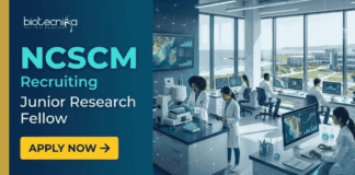 Junior Research Fellow Recruitment at NCSCM | Apply Now for Career in Life Sciences Apply for Junior Research Fellow at NCSCM Recruitment. Research Jobs for Life Sciences students with ₹37,000 salary. Apply Now.