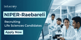 Apply for NIPER Raebareli Recruitment Research Assistant post. Best Research Jobs for M.Sc Life Sciences Candidates.