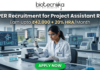 NIPER Recruitment for Project Assistant Role | Earn Upto ₹42,000. A scientist using an automated liquid handling system in a modern research facility. Header: "NIPER Recruitment for Project Assistant Role" with the HRA salary tagline. Biotecnika logo at top, green "Apply Now" button.