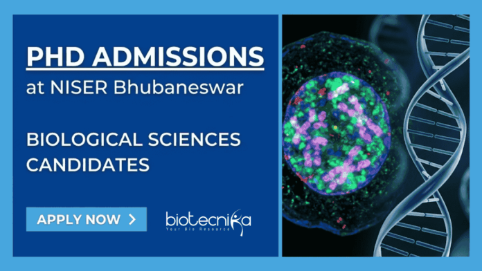 NISER Apply for NISER PhD Biological Sciences 2026. Explore NISER Bhubaneswar Recruitment for Career in Life Sciences with ₹42,000 fellowship.