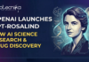 OpenAI Launches GPT-Rosalind: New AI Model for Life Science Research & Drug Discovery. A futuristic news featured image for Biotecnika titled 'OpenAI Launches GPT-Rosalind: New AI Science Research & Drug Discovery.' The right side of the image features a stylized, high-tech portrait of Rosalind Franklin, her face integrated with glowing digital circuit patterns. The background includes a luminous DNA double helix, molecular structures, and a reference to Photo 51, all set against a professional dark blue and purple gradient.