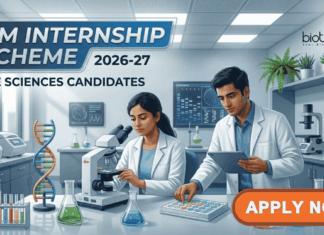 Apply for PM Internship Scheme for Life Sciences under Government Internship Programs at Top Companies with Stipend and other benefits.