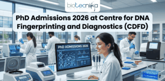 PhD Admissions 2026 at Centre for DNA Fingerprinting and Diagnostics (CDFD).