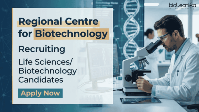 Apply for RCB Recruitment Project JRF role. Great Biotechnology Research Opportunity for Life Sciences Career Aspirants in Faridabad.