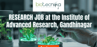 Research Job Alert! Institute of Advanced Research Hiring Research Staff – Apply Before Deadline! Apply for Research Job at Institute of Advanced Research, Gandhinagar. Research Staff role in anticancer drug discovery project. Check eligibility and apply now.