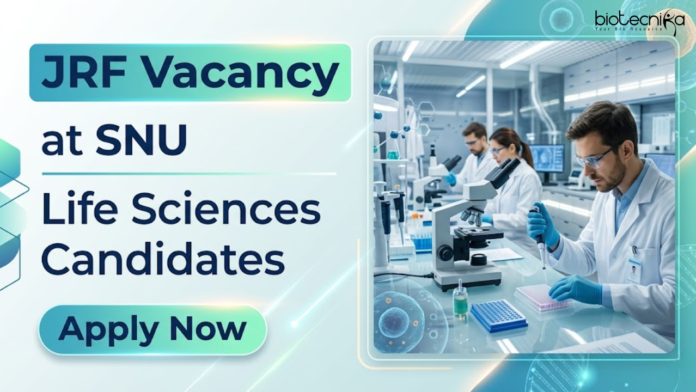 Apply for JRF Vacancy at Shiv Nadar University. Explore Research Jobs and Grow your Life Science Career with funded fellowship roles.
