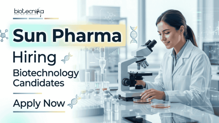 Sun Pharma (1) Sun Pharma Career Biotechnology Jobs in R&D. Apply for Executive Jobs with experience in Molecular Biology, Cell Culture, Protein Expression.