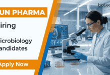 Sun Pharma is Hiring | MSc Candidates Apply Now for Microbiology Jobs in QC Roles Apply for Microbiology jobs at Sun Pharma Careers. QC jobs for M.Sc graduates in pharma quality control, sterility testing, and lab roles.
