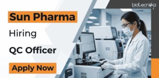 Sun Pharma is Hiring | Life Sciences Candidates Apply Now for QC Jobs Apply for QC Jobs at Sun Pharma Career in Halol: MSc Life Sciences Graduates can join as QC Officer. Check Eligibility and Apply Online Now.