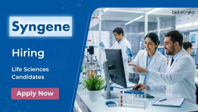 Syngene Apply for Syngene Careers Sr Specialist EHSS role in Bangalore. Best Life Sciences Jobs and Biology Jobs for Biotech Professionals Now.