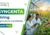 Apply for Agriculture Jobs at Syngenta. Explore Agronomy Jobs and Grow your Syngenta Career with this Opportunity in Goa.