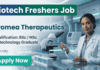 Biotech Freshers Job at Promea | Biotechnology Jobs for Freshers Walk-in 2026