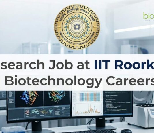 Research Job at IIT Roorkee | Biotechnology Careers | Apply Now 