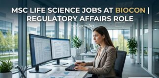 Regulatory Affairs Specialist Job at Biocon | MSc Life Science Jobs MSc Life Science Jobs at Biocon | Regulatory Affairs Role | Apply
