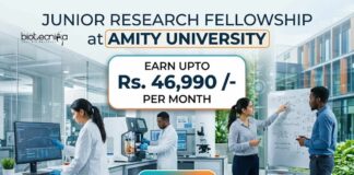 Junior Research Fellowship at Amity University | Apply Now for AIMMSCR Project 2026 | Earn Upto Rs. 46,990 /- Per Month Junior Research Fellowship at Amity University | Apply Now