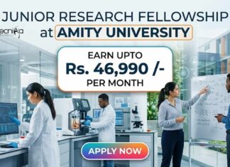 Junior Research Fellowship at Amity University | Apply Now for AIMMSCR Project 2026 | Earn Upto Rs. 46,990 /- Per Month Junior Research Fellowship at Amity University | Apply Now