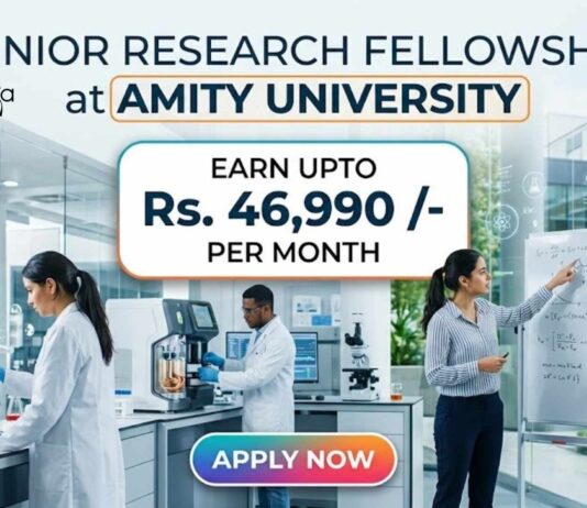 Junior Research Fellowship at Amity University | Apply Now