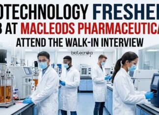 Macleods Walk-In Interview 2026 for Biotechnology Freshers | Multiple Roles Open! Biotechnology Freshers Job at Macleods Pharmaceuticals | Walk-In