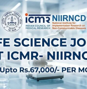 ICMR Careers 2026: Life Science Jobs | Walk-In Interview at NIIRNCD | Earn Upto Rs.67,000/- + HRA per month Life Science Jobs at ICMR- NIIRNCD | Candidates Apply Now